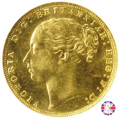 1 sovereign - tipo giovane e san giorgio 1876 (London)