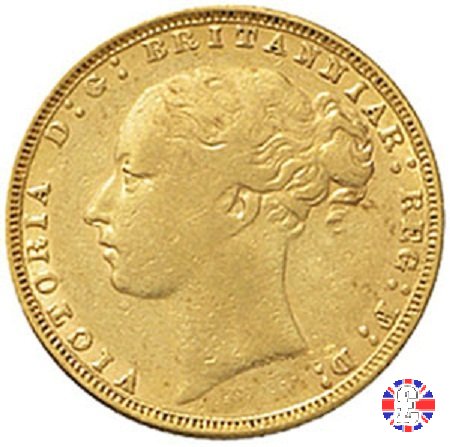 1 sovereign - tipo giovane e san giorgio 1876 (London)