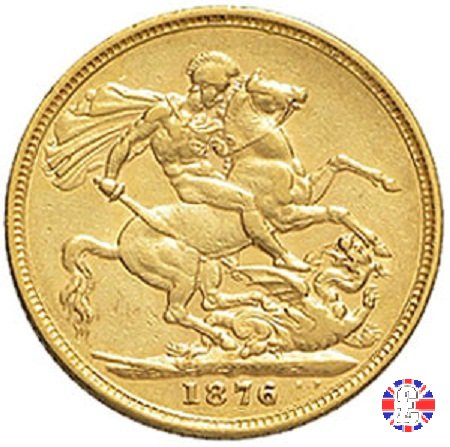 1 sovereign - tipo giovane e san giorgio 1876 (London)