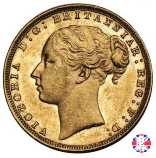 1 sovereign - tipo giovane e san giorgio 1876 (London)