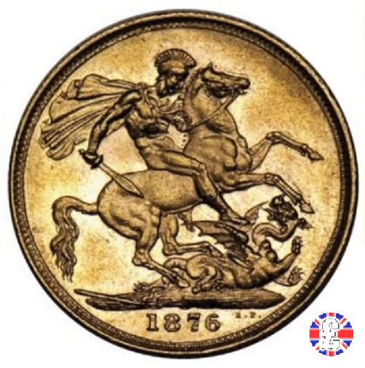 1 sovereign - tipo giovane e san giorgio 1876 (London)