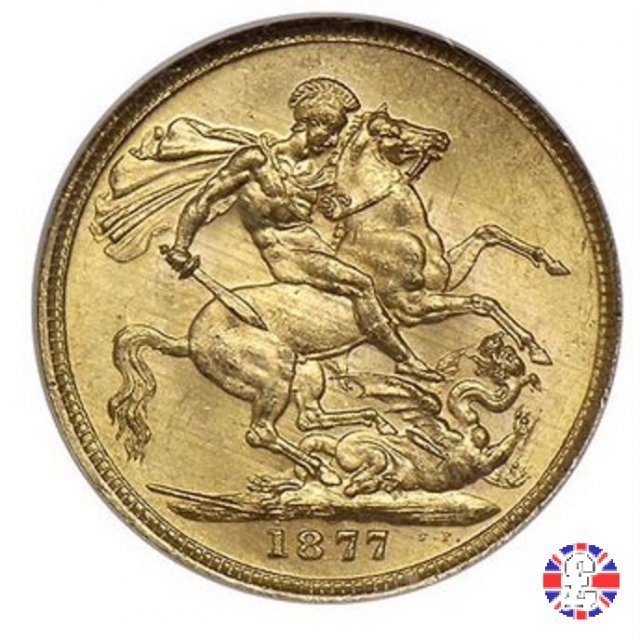 1 sovereign - tipo giovane e san giorgio 1877 (Melbourne)