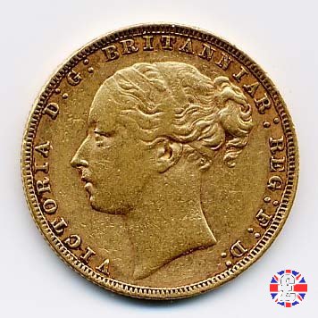 1 sovereign - tipo giovane e san giorgio 1880 (London)