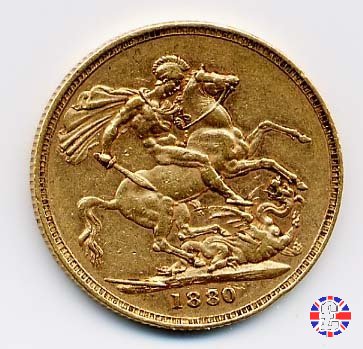 1 sovereign - tipo giovane e san giorgio 1880 (London)