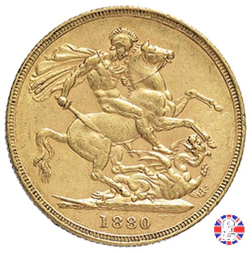 1 sovereign - tipo giovane e san giorgio 1880 (London)