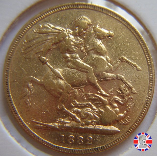 1 sovereign - tipo giovane e san giorgio 1882 (Melbourne)