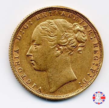 1 sovereign - tipo giovane e san giorgio 1884 (London)