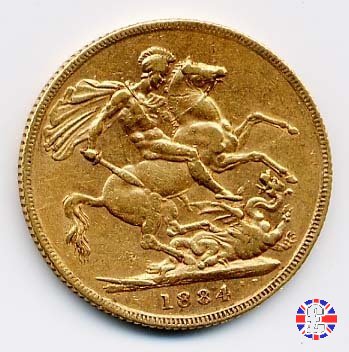 1 sovereign - tipo giovane e san giorgio 1884 (London)