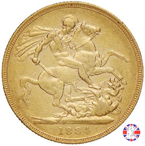 1 sovereign - tipo giovane e san giorgio 1884 (Melbourne)