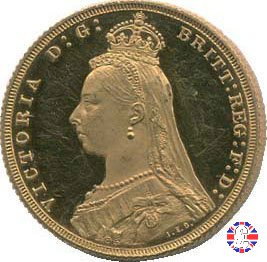 1 sovereign - tipo giubileo 1887 (London)