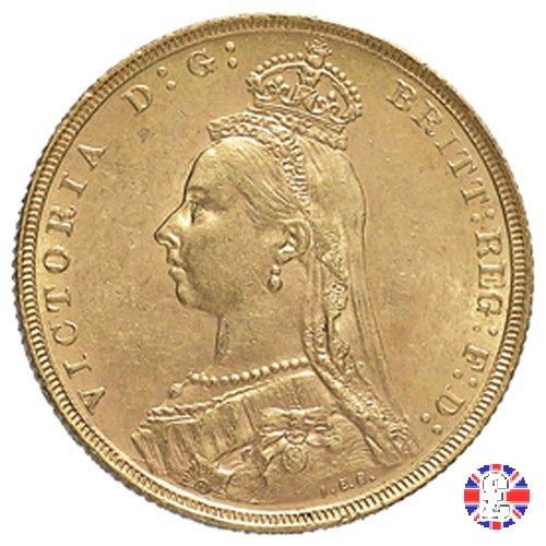 1 sovereign - tipo giubileo 1892 (London)