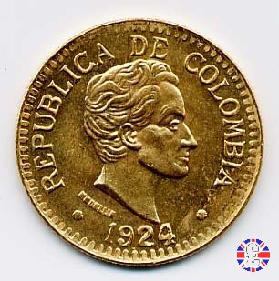 2 1/2 pesos - Bolivar testa piccola 1924 (Medellin)