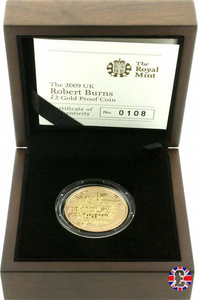 2 pounds - 2009 commemorativa Robert Burns 2009 (Royal Mint, Llantrisant)