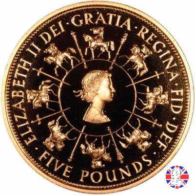 5 pounds - 40th anniversary of Reign - 1993 1993 (Royal Mint, Llantrisant)