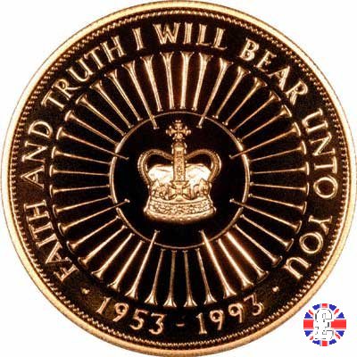 5 pounds - 40th anniversary of Reign - 1993 1993 (Royal Mint, Llantrisant)