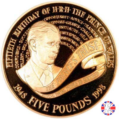 5 pounds - 50th birth Prince Charles - 1998 1998 (Royal Mint, Llantrisant)