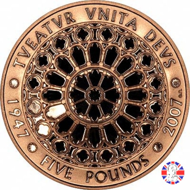 5 pounds - Queen's diamond wedding anniv. - 2007 2007 (Royal Mint, Llantrisant)