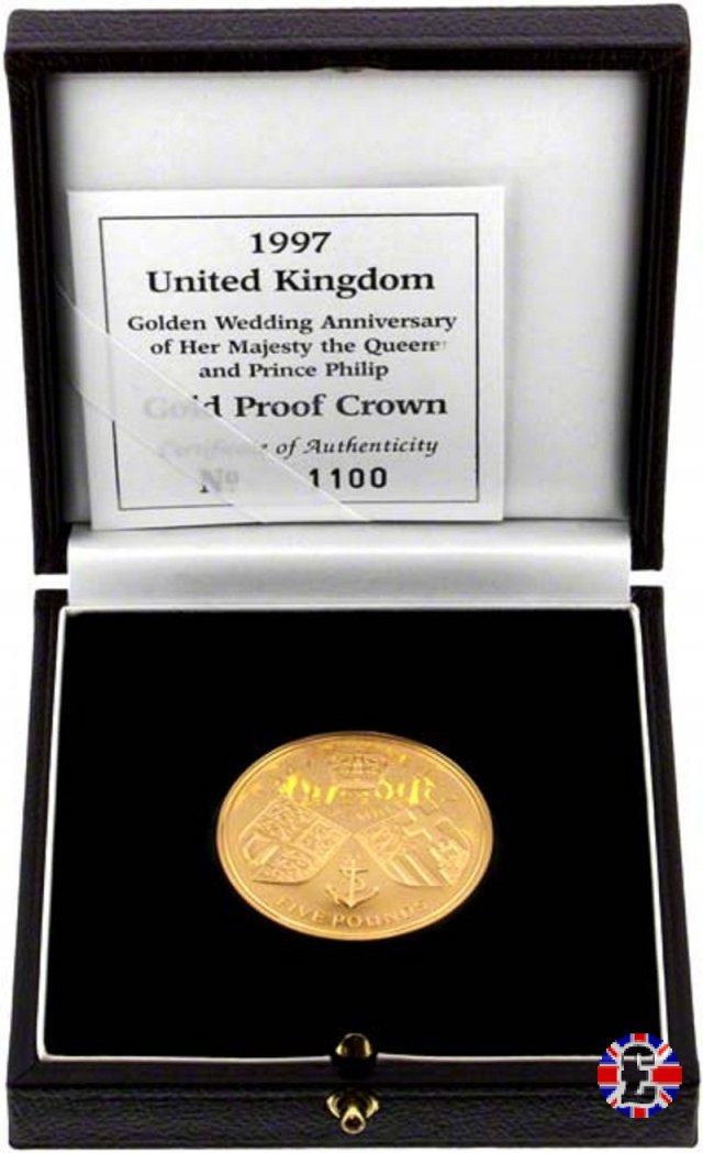 5 pounds - golden wedding anniversary - 1997 1997 (Royal Mint, Llantrisant)