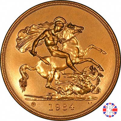 5 sovereigns - tipo coronata giovane 1984 (Royal Mint, Llantrisant)