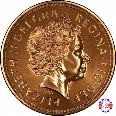 5 sovereigns -tipo diad. anziana e stemma coronato 2002 (Royal Mint, Llantrisant)