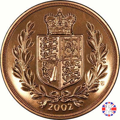 5 sovereigns -tipo diad. anziana e stemma coronato 2002 (Royal Mint, Llantrisant)