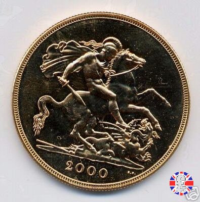 5 sovereigns - tipo didema anziana 2000 (Royal Mint, Llantrisant)