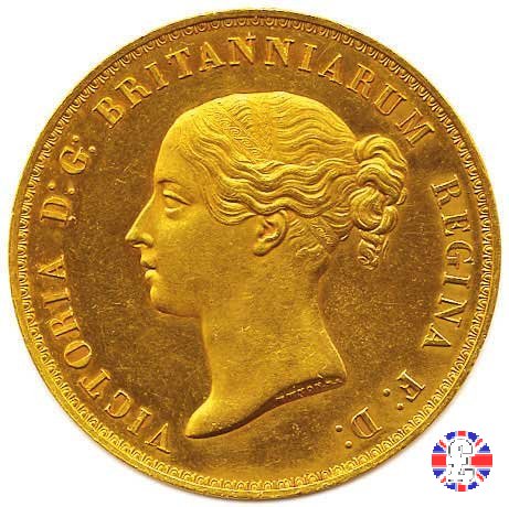 5 sovereigns -tipo giovane 'Una and the lion' 1839 (London)