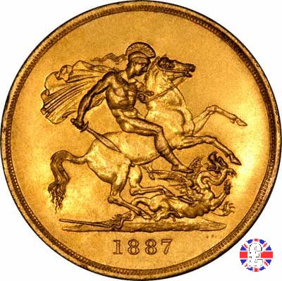 5 sovereigns - tipo giubileo 1887 (London)