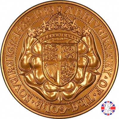 5 sovereigns - tipo monarca in trono 1989 (Royal Mint, Llantrisant)