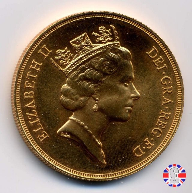 5 sovereigns - primo tipo coronata anziana 1985 (Royal Mint, Llantrisant)