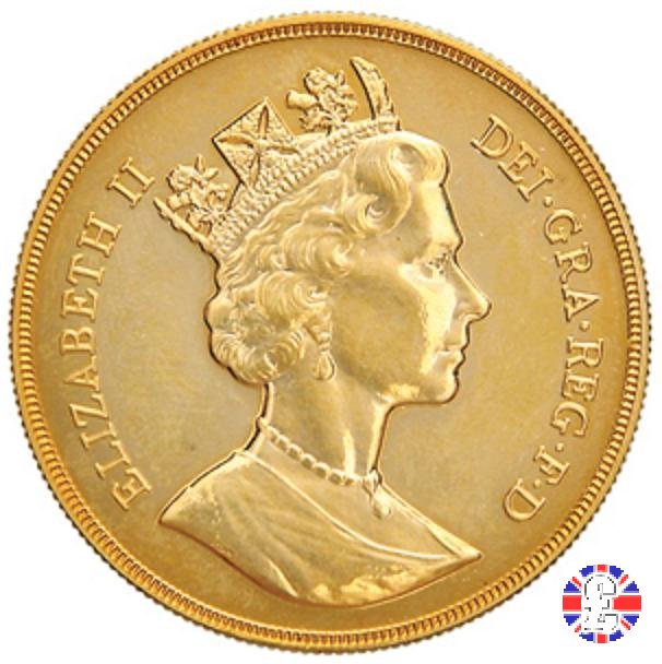 5 sovereigns - secondo tipo coronata anziana 1987 (Royal Mint, Llantrisant)