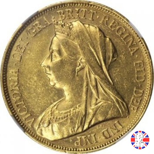 5 sovereigns - tipo anziana velata 1893 (London)