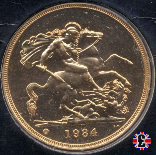5 sovereigns - tipo coronata giovane 1984 (Royal Mint, Llantrisant)