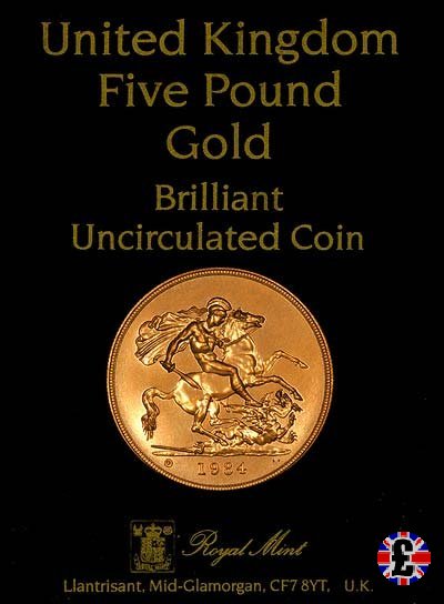 5 sovereigns - tipo coronata giovane 1984 (Royal Mint, Llantrisant)