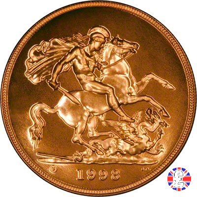 5 sovereigns - tipo didema anziana 1998 (Royal Mint, Llantrisant)