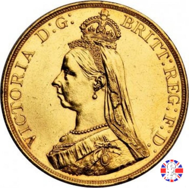 5 sovereigns - tipo giubileo 1887 (London)