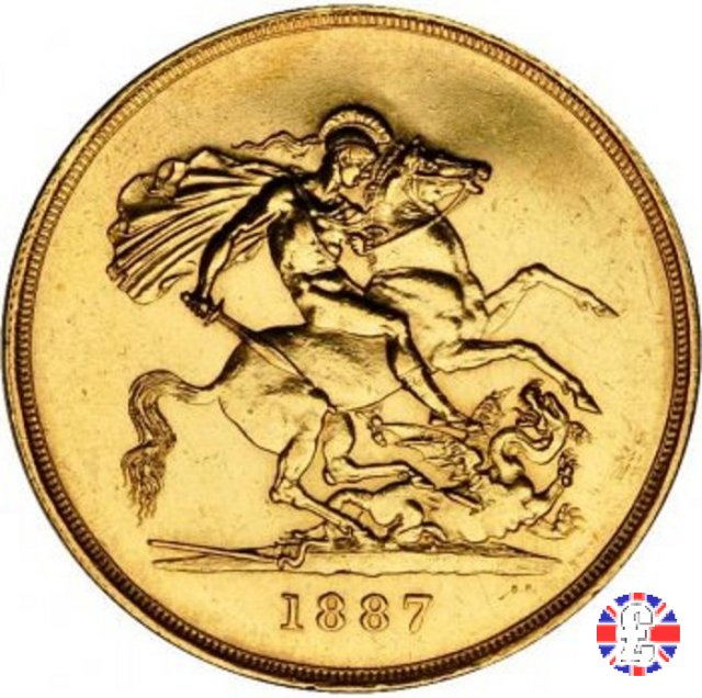 5 sovereigns - tipo giubileo 1887 (London)