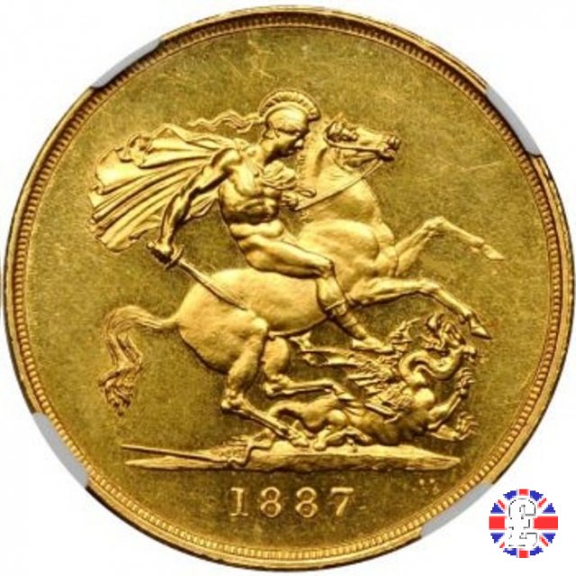 5 sovereigns - tipo giubileo 1887 (London)