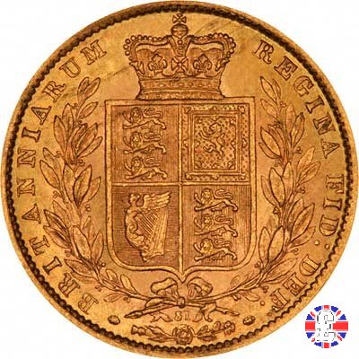 1 sovereign - primo tipo giovane e stemma 1838 (London)