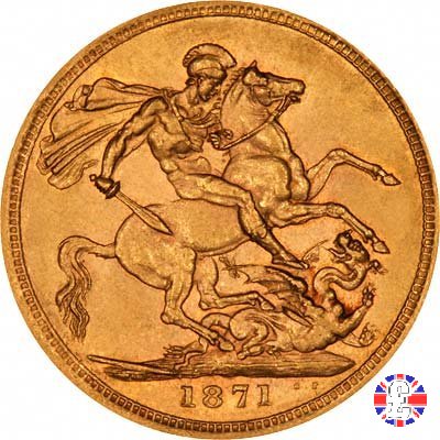 1 sovereign - tipo giovane e san giorgio 1871 (London)