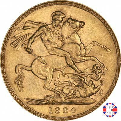 1 sovereign - tipo giovane e san giorgio 1884 (Melbourne)