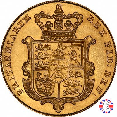 1 sovereign - testa nuda e stemma coronato 1827 (London)