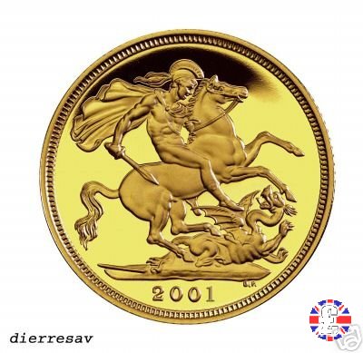 1 sovereign - tipo diadema anziana 2001 (Royal Mint, Llantrisant)