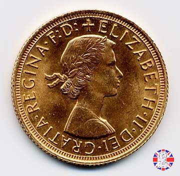 1 sovereign - tipo fiocchetto 1964 (London)