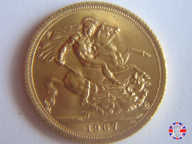 1 sovereign - tipo fiocchetto 1967 (London)