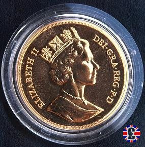 5 sovereigns - secondo tipo coronata anziana 1988 (Royal Mint, Llantrisant)