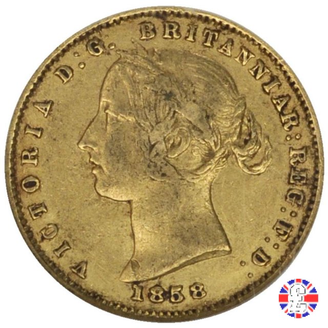 1/2 sovereign - secondo tipo giovane e sydney mint 1858 (Sydney)