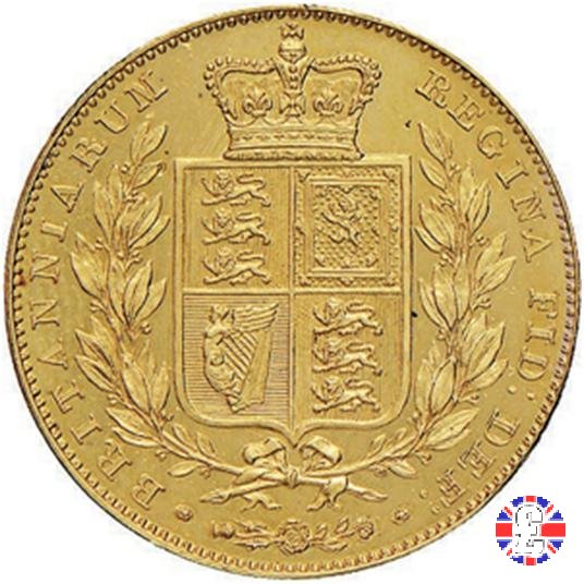 1 sovereign - primo tipo giovane e stemma 1839 (London)