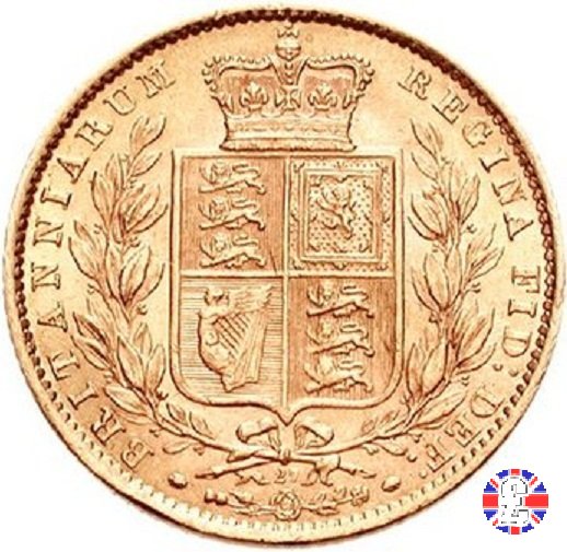 1 sovereign - secondo tipo giovane e stemma 1871 (London)