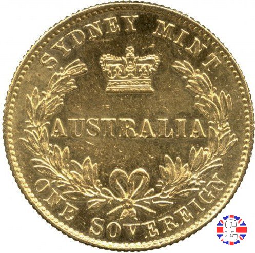 1 sovereign - secondo tipo giovane e sydney mint 1865 (Sydney)